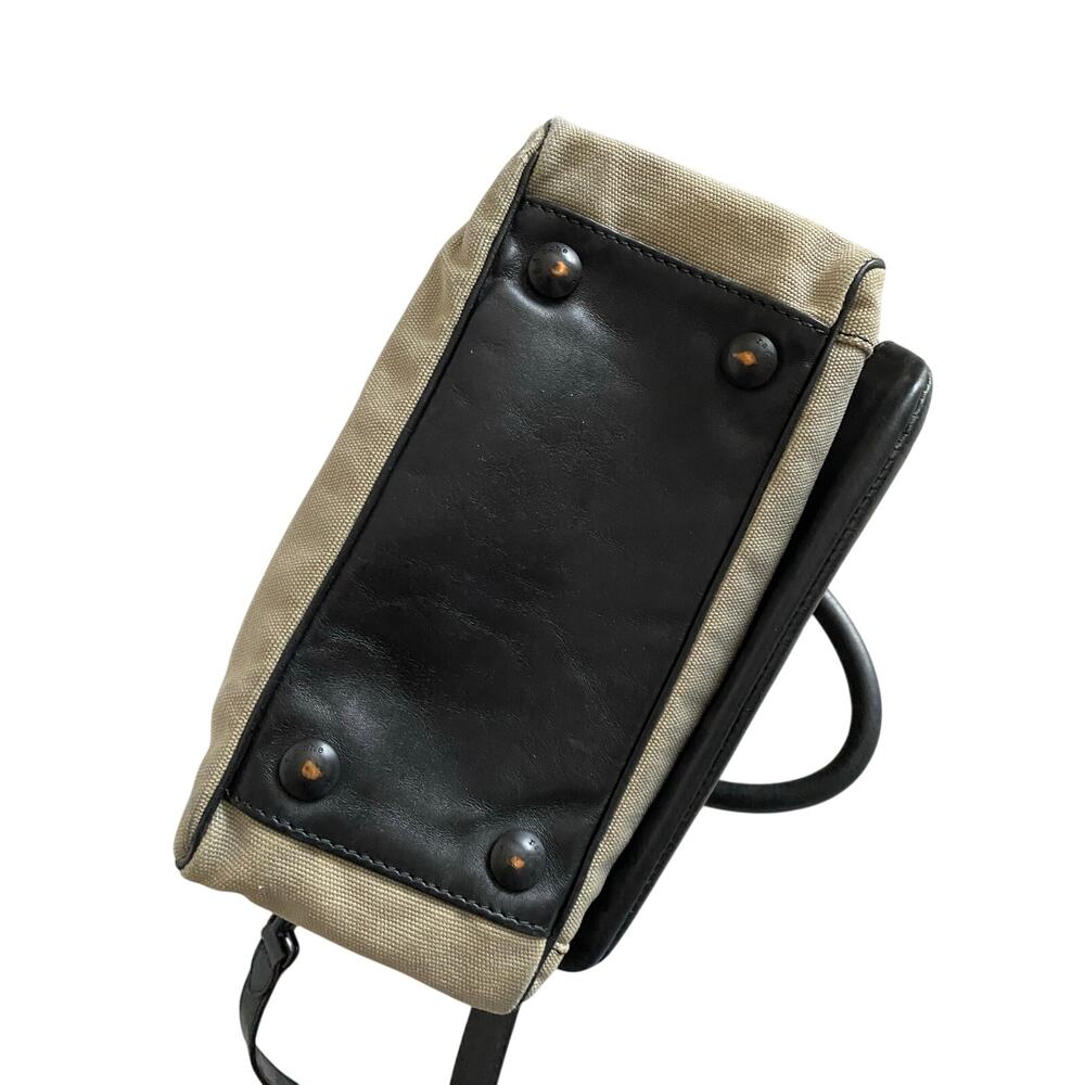 rag & bone Women’s Khaki Canvas Black Leather Small Pilot Satchel Crossbody Bag - Picture 7 of 15